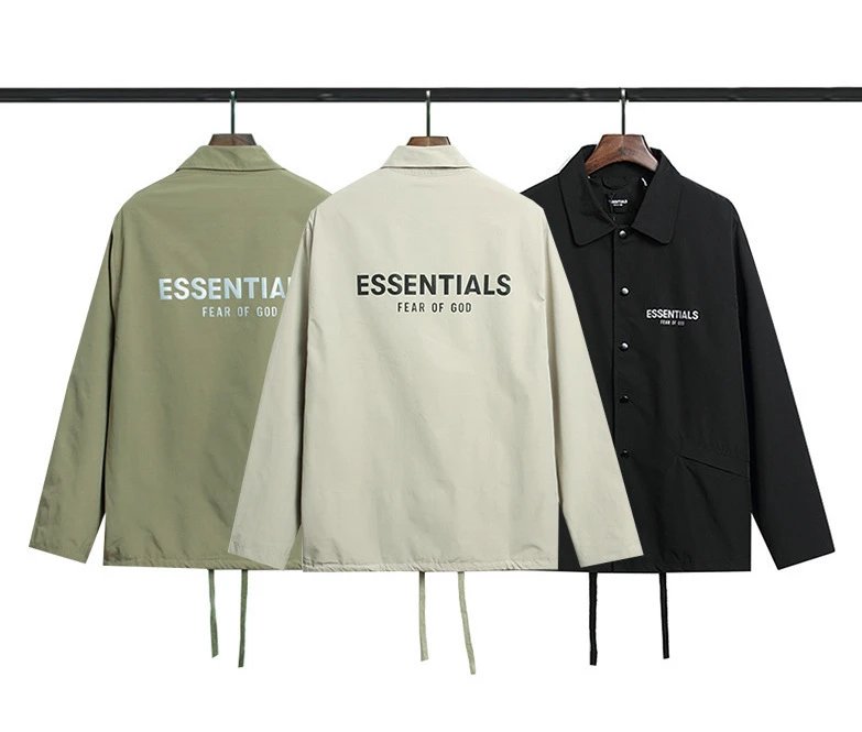 Fear of God Essentials Coach Jacket Beige Outerwear - 3