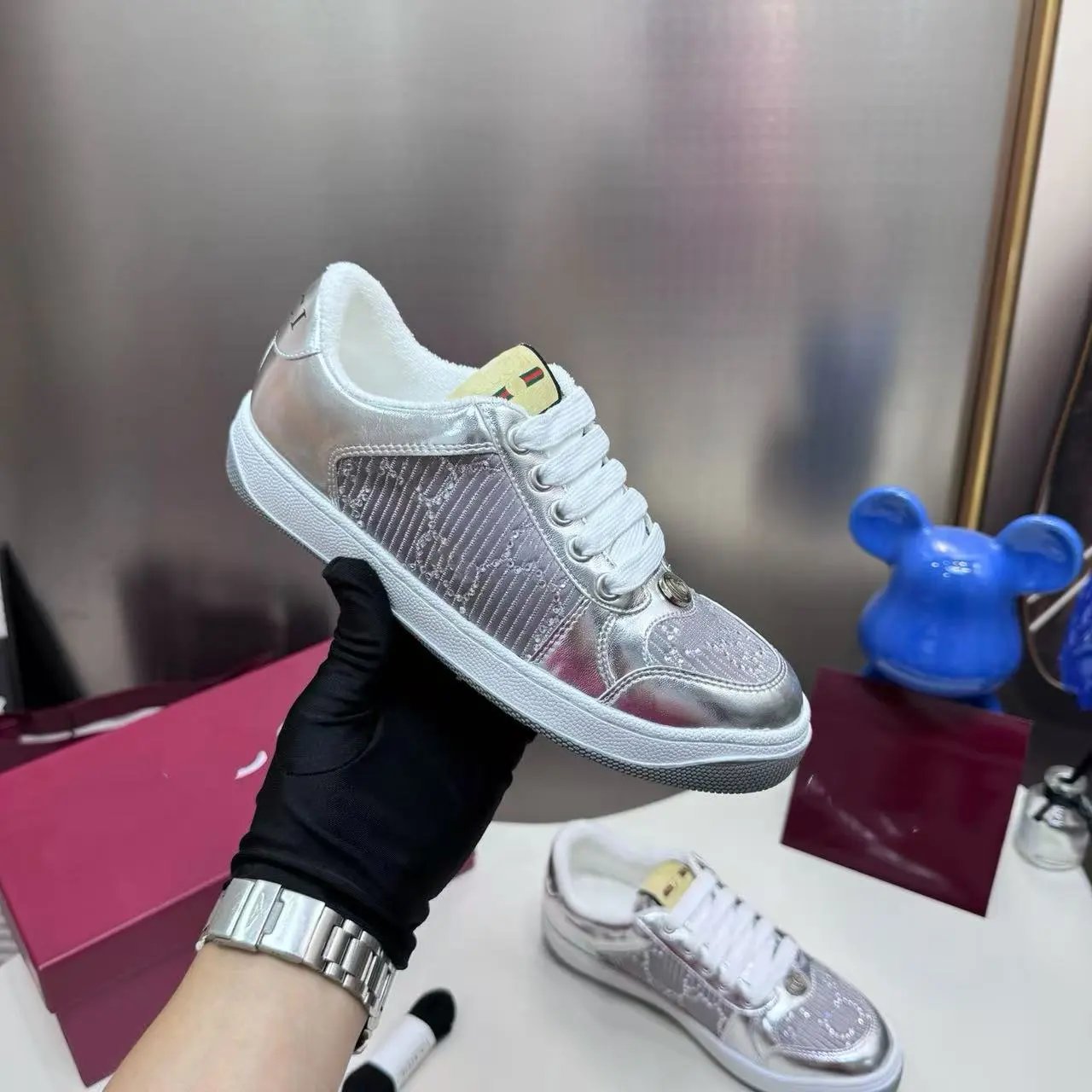Gucci Sneakers Rhinestone GG Monogram Low-Top image 4