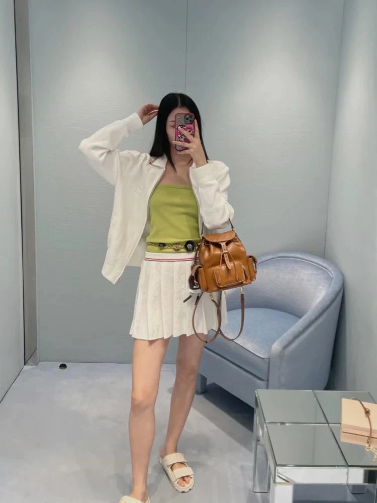 Off-White Tennis Collar Zip-Up Sweater White - 11