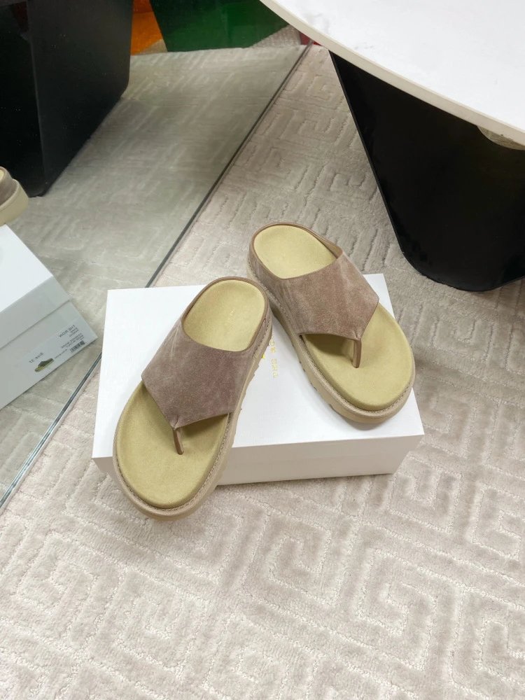 Gallery Dept. Suede Slide Sandals Olive Green Slippers - 13