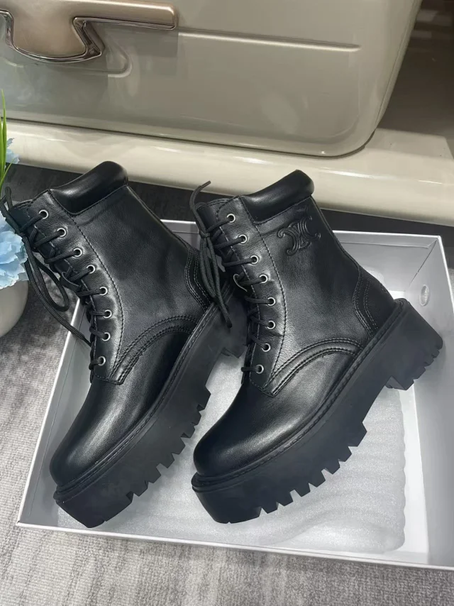 Unbranded Boots Lace-Up Ankle with Chunky Lug Soles product detail image 1