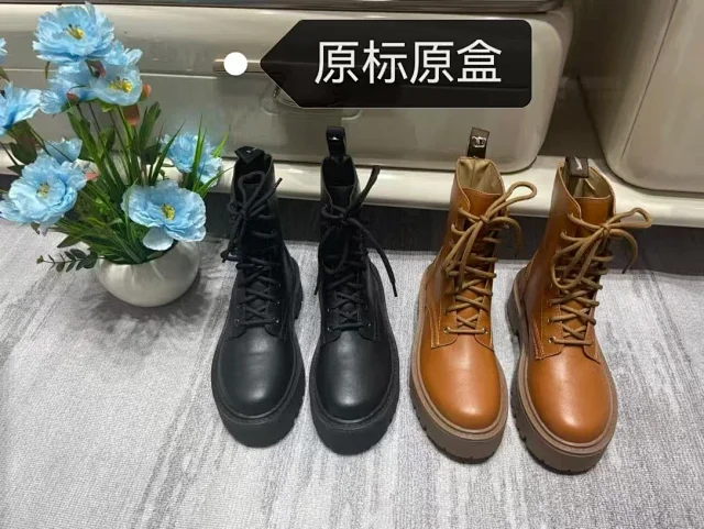 Unbranded Boots Lace-Up Ankle with Chunky Lug Soles product detail image 2
