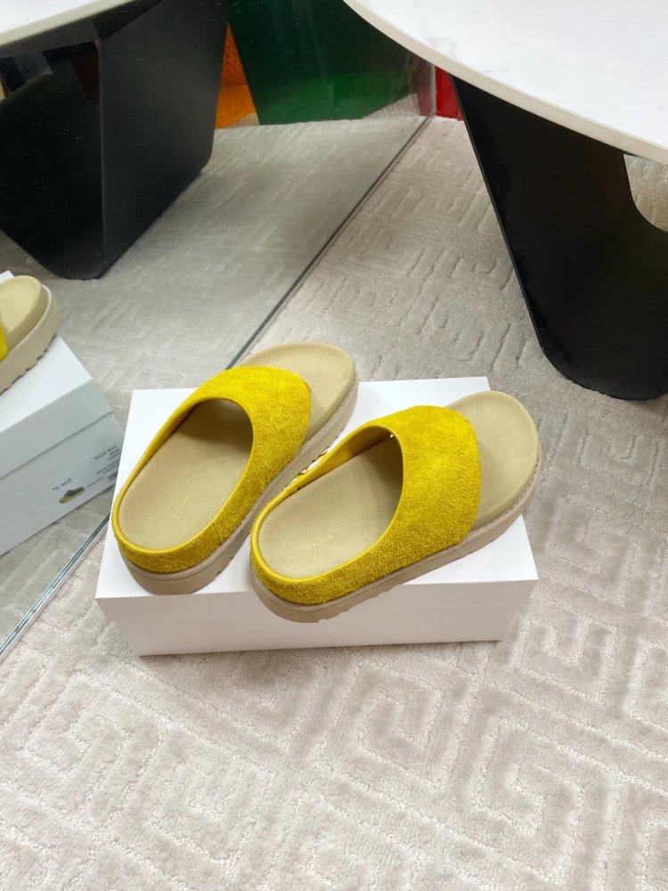 Gallery Dept. Suede Slide Sandals Olive Green Slippers - 23