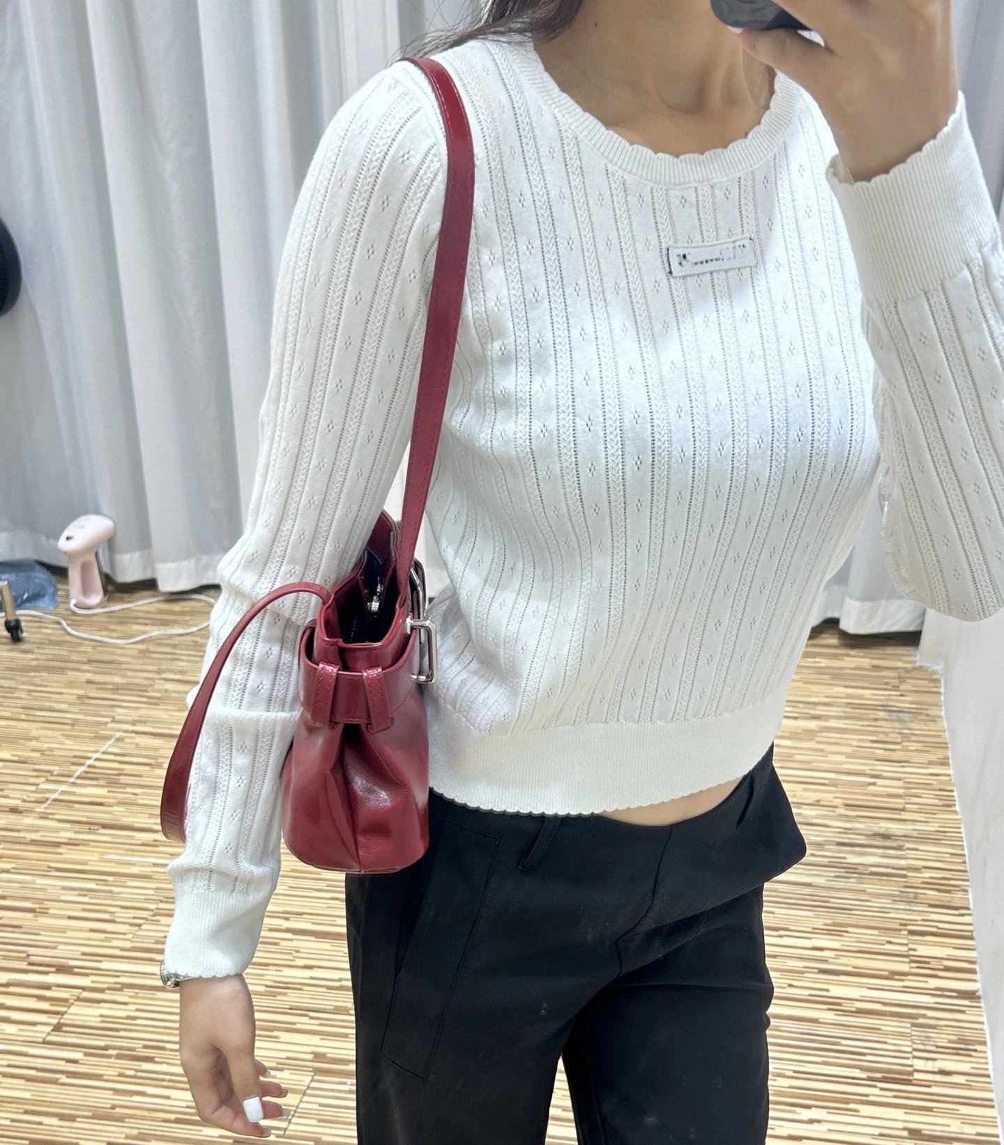 GRA Ribbed Cropped Sweater Red - 18