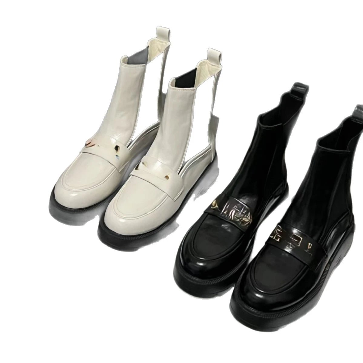 Miu Boots Ankle with Lug Sole and Metal Buckle image 5