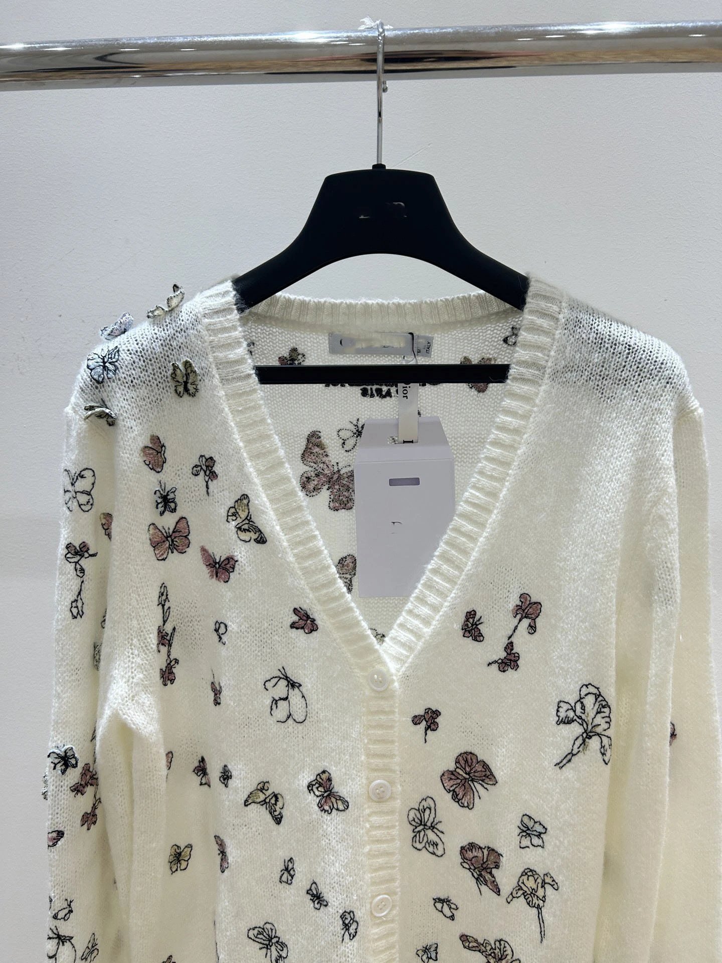 Dior Butterfly-Print Knit Vest Top White - 8