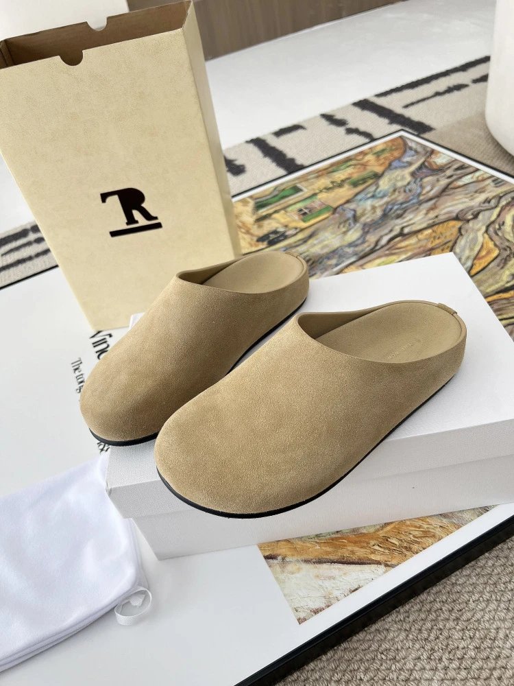 R Brand Wool-Blend Mule Slippers Charcoal Gray Slippers - 5