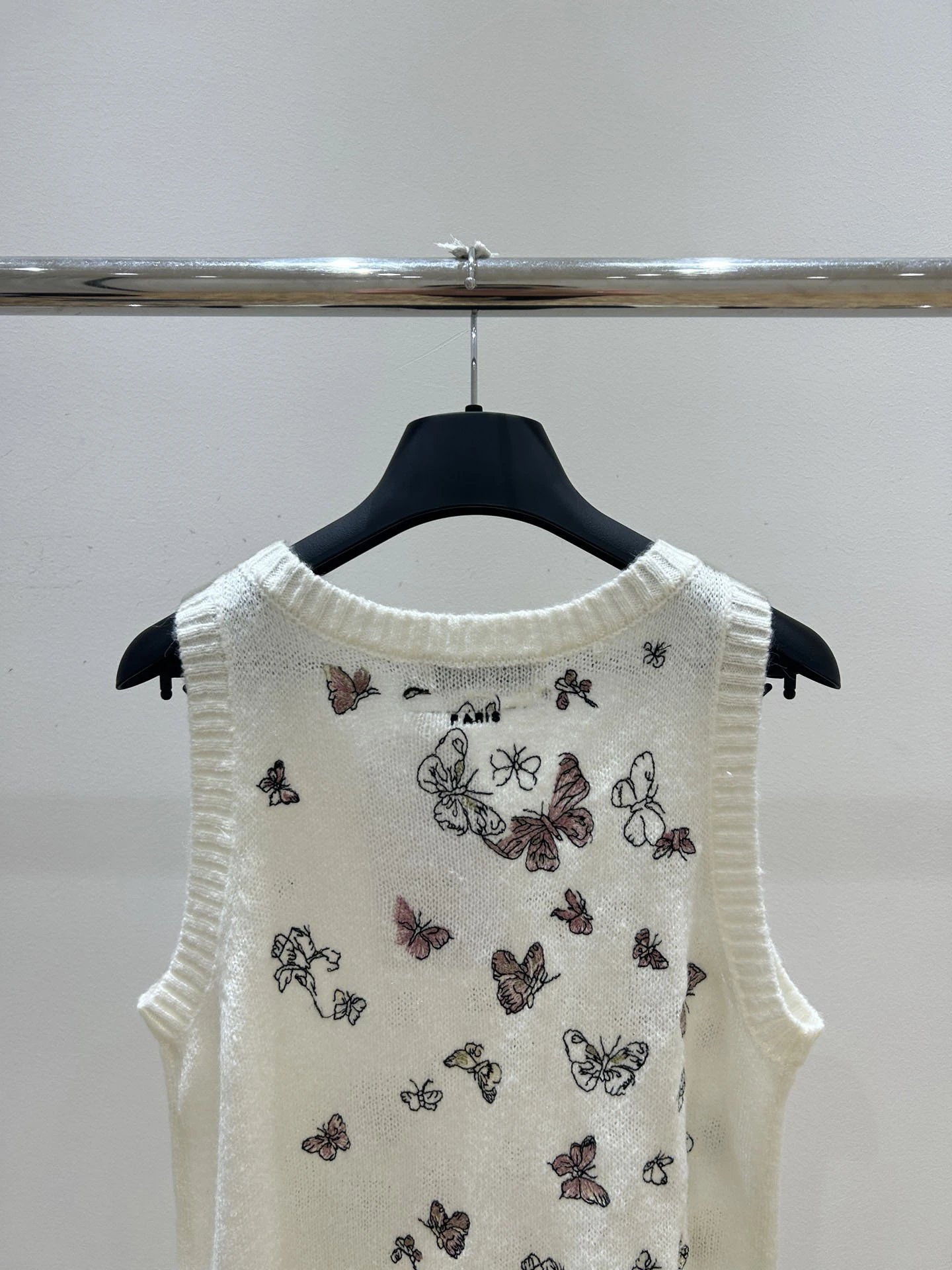 Dior Butterfly-Print Knit Vest Top White - 18