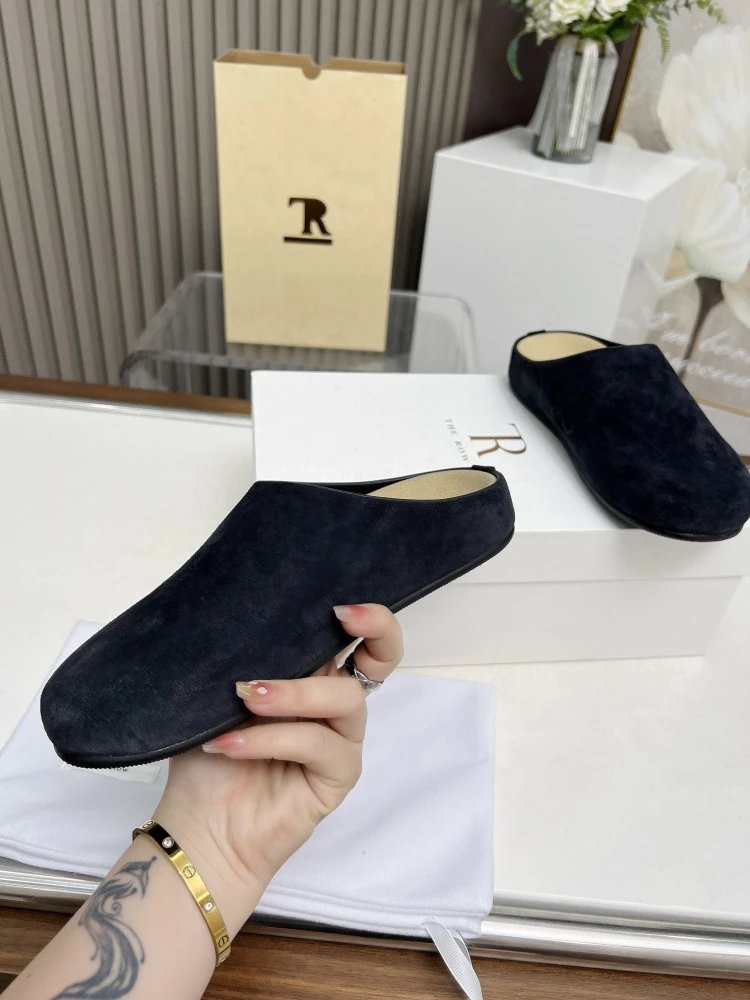 R Brand Wool-Blend Mule Slippers Charcoal Gray Slippers - 13