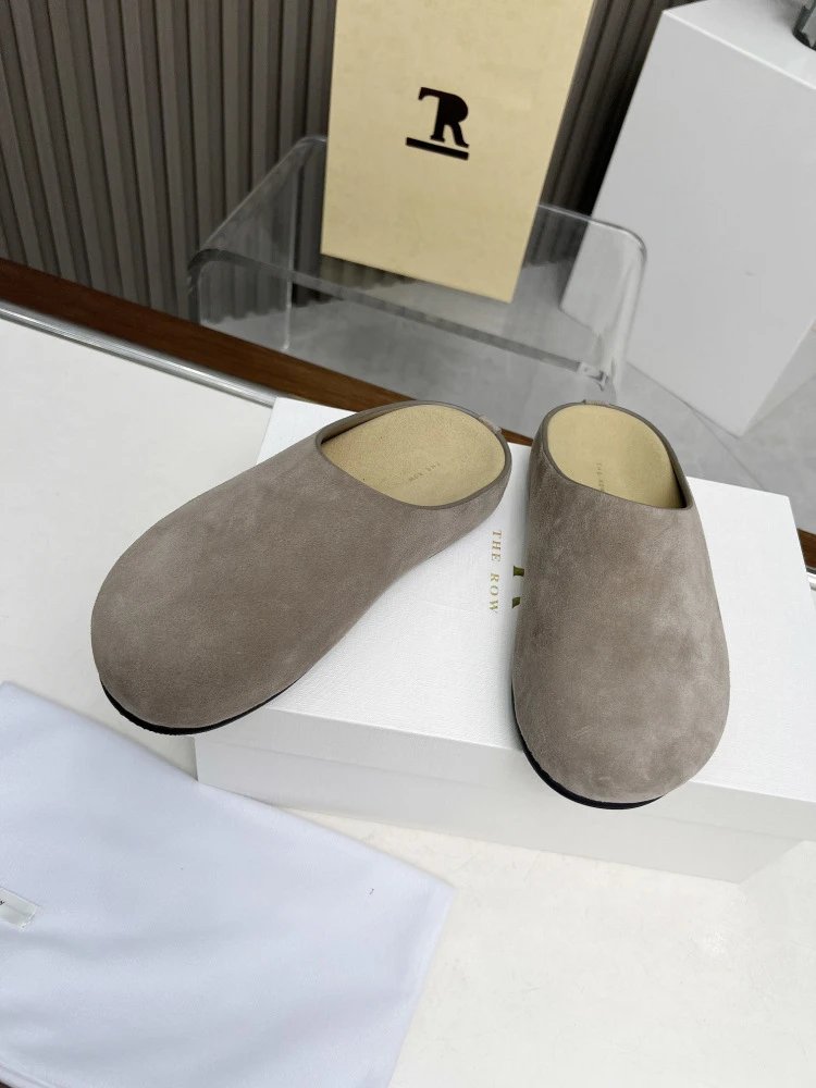 R Brand Wool-Blend Mule Slippers Charcoal Gray Slippers - 21