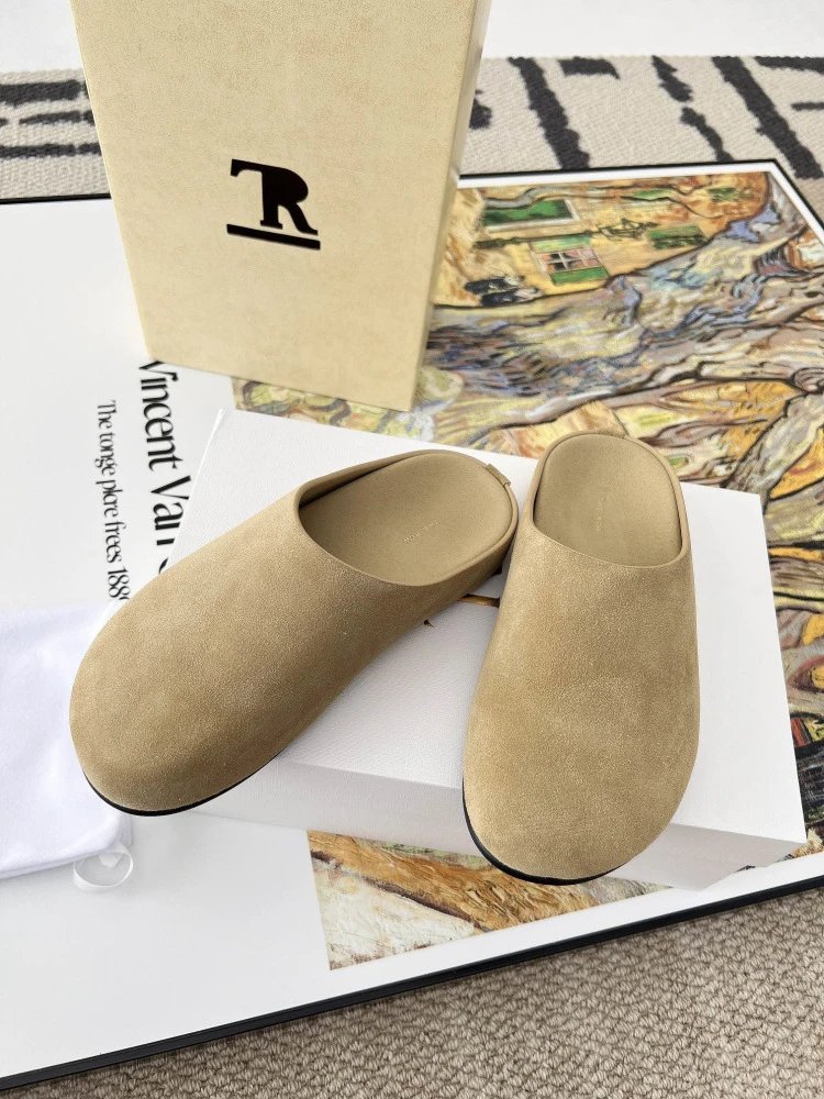 R Brand Wool-Blend Mule Slippers Charcoal Gray Slippers - 3