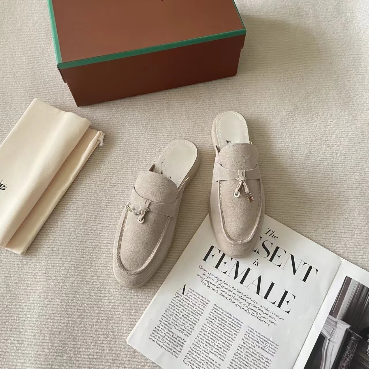 Hermès Oran Mule in Powder Blue Suede Loafers - 8