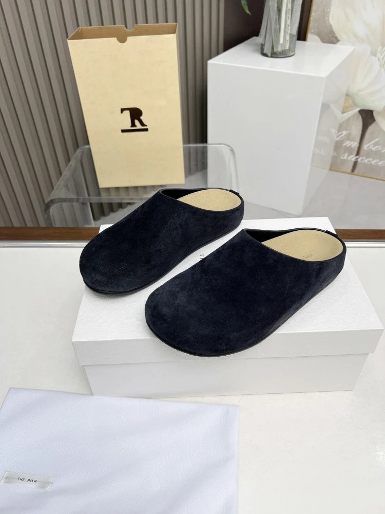 R Brand Wool-Blend Mule Slippers Charcoal Gray Slippers - 18