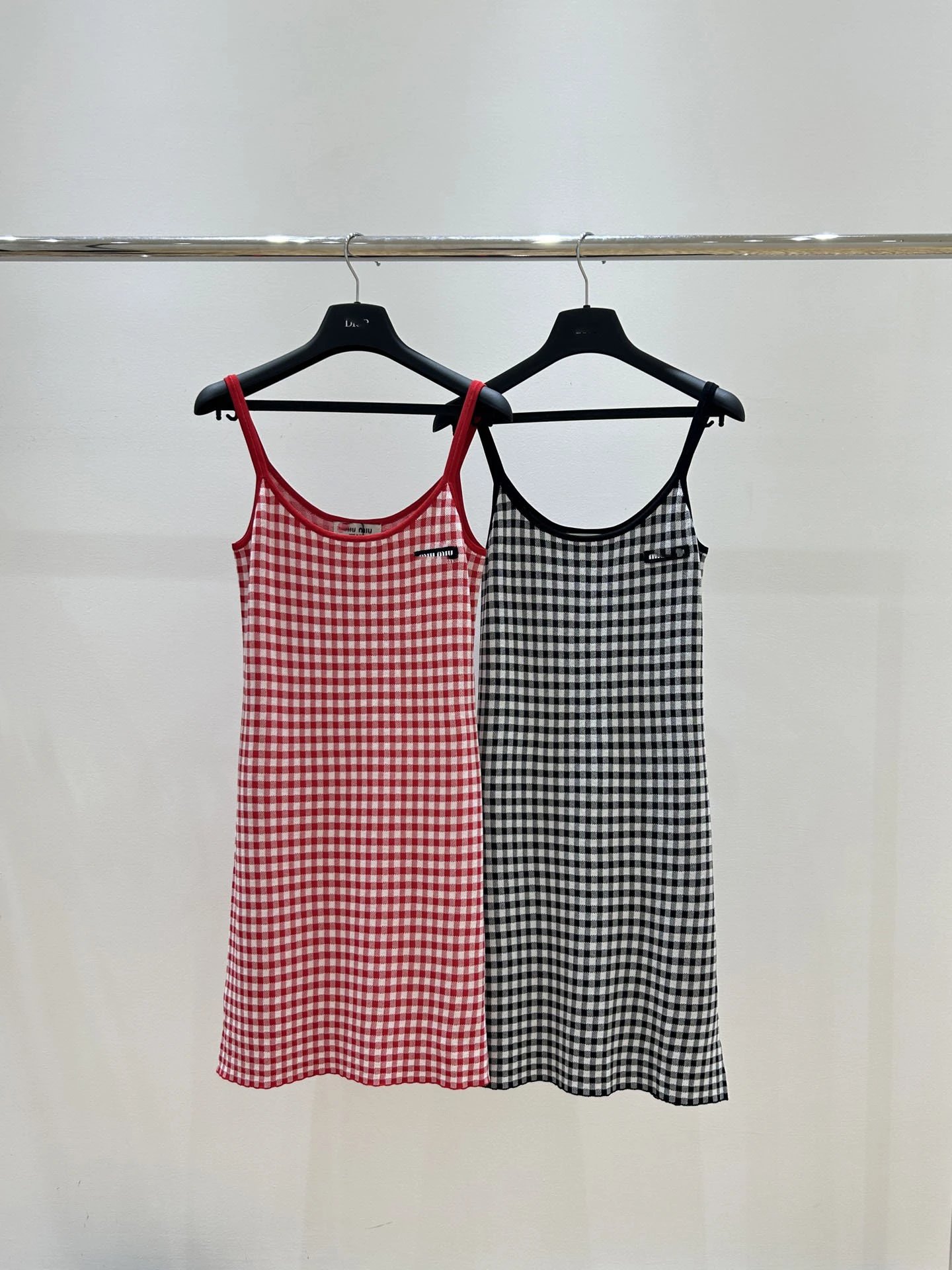 GRA Gingham Red-White Checkered Slip Dress - 3