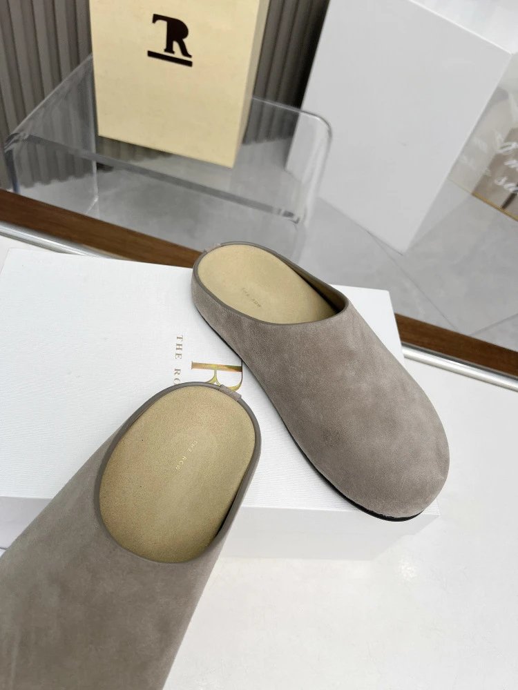 R Brand Wool-Blend Mule Slippers Charcoal Gray Slippers - 27