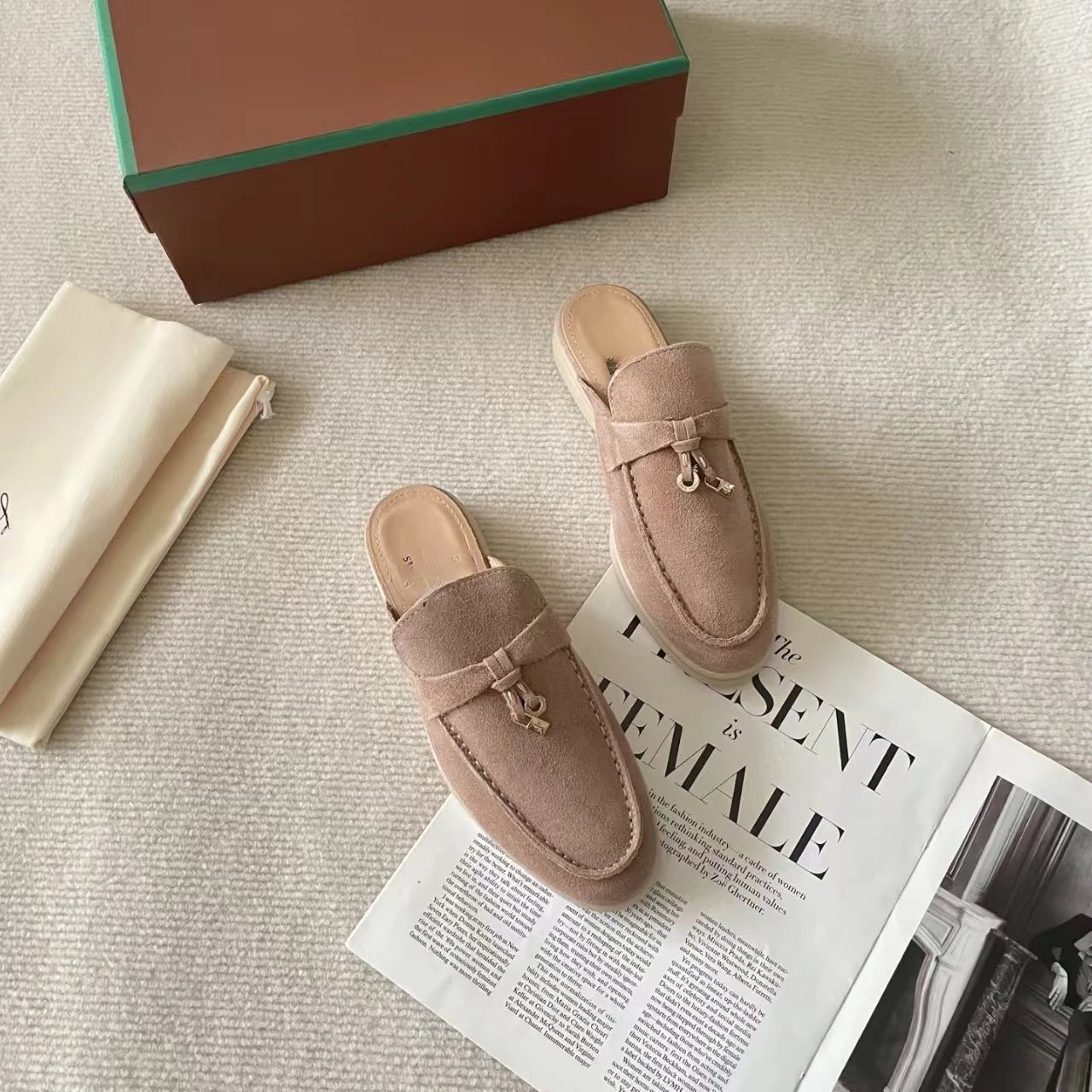 Hermès Oran Mule in Powder Blue Suede Loafers - 11