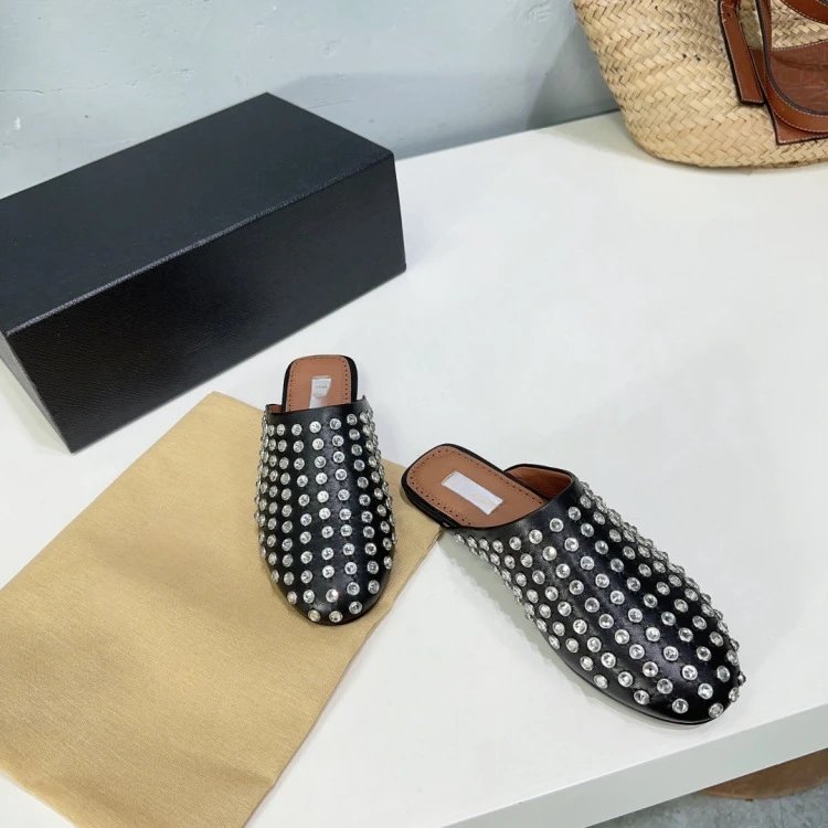 Alaïa Studded Mule Black Shoes - 6