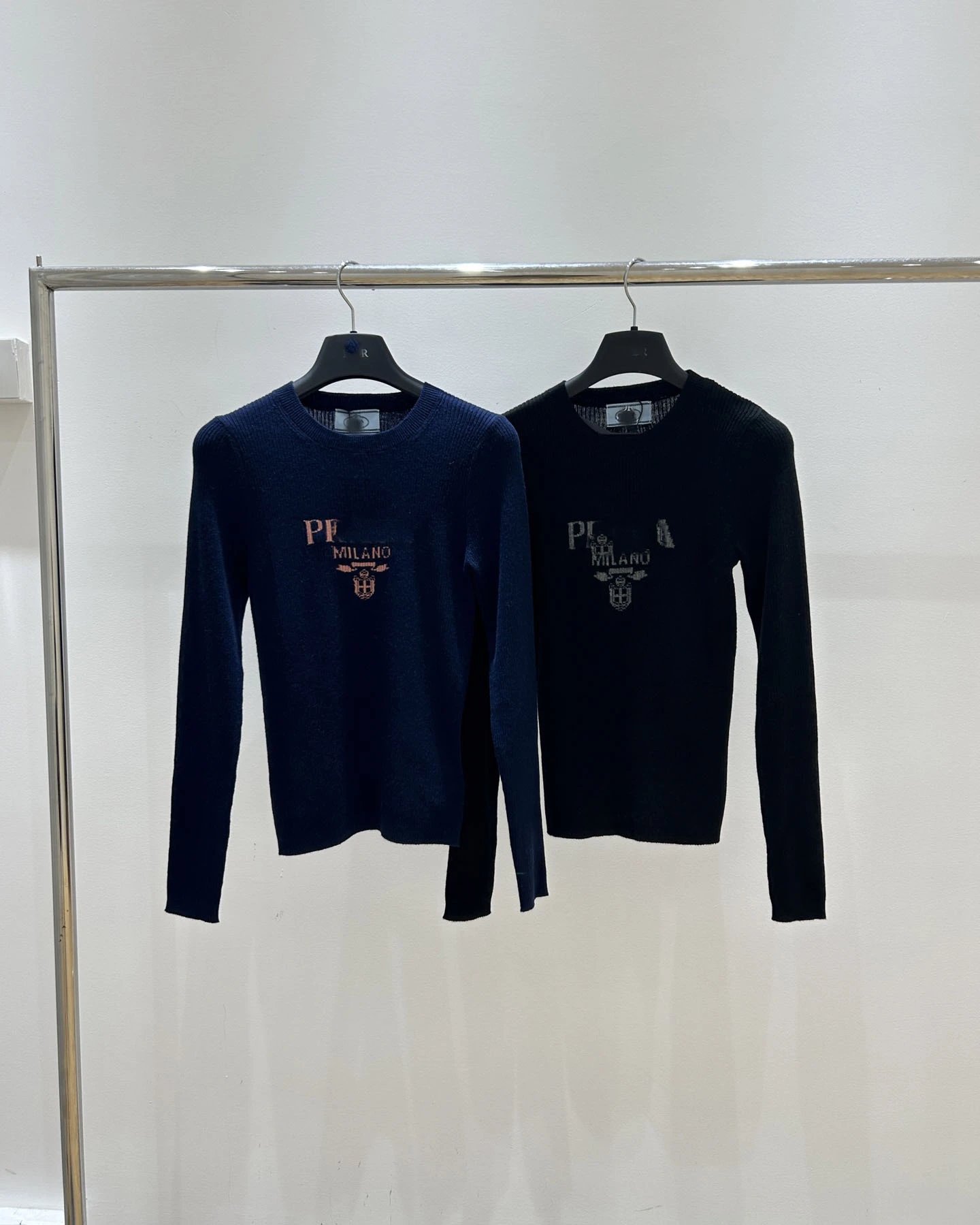 Prada Milano Logo Knit Sweater Black - 7