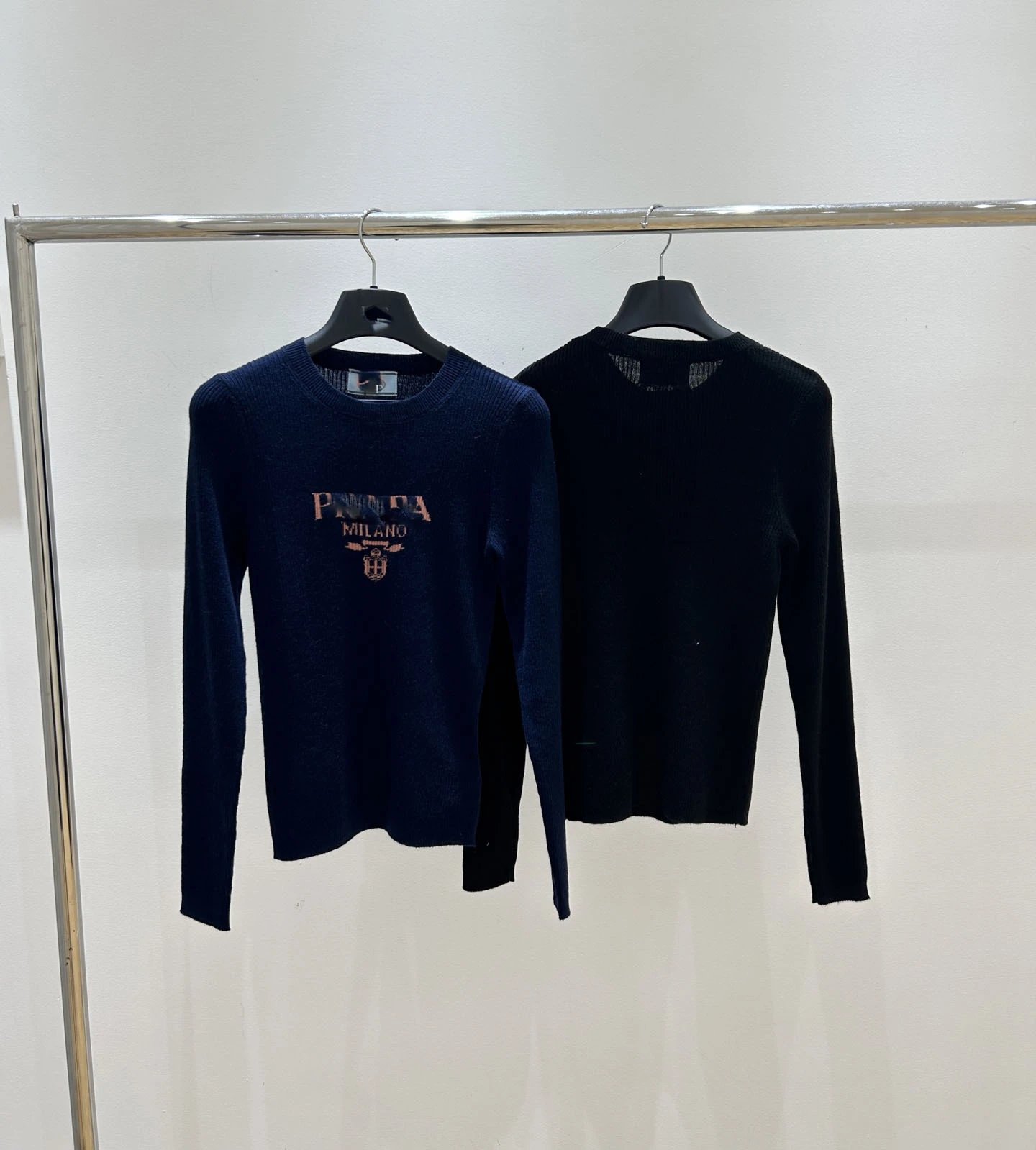 Prada Milano Logo Knit Sweater Black - 8