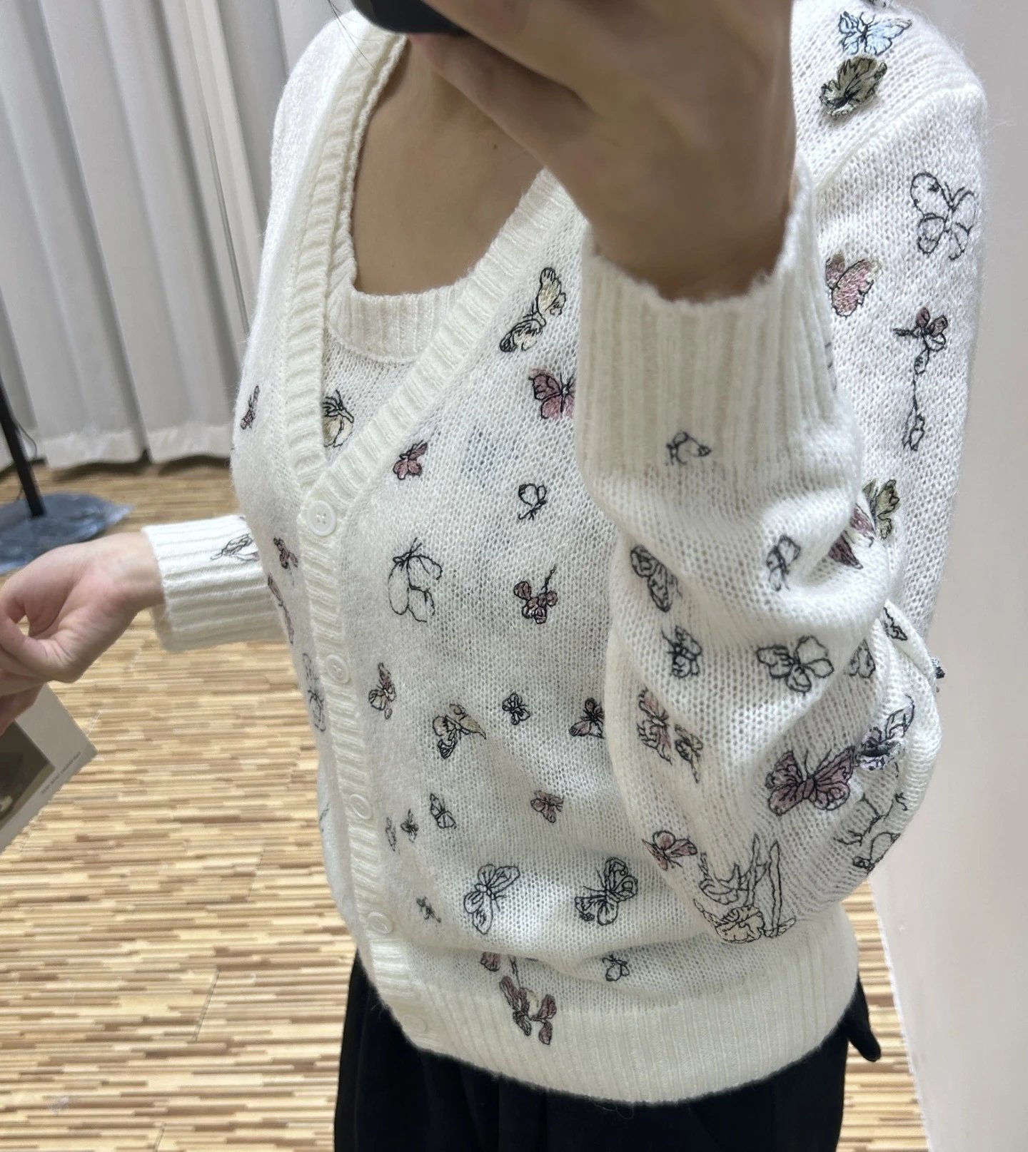 Dior Butterfly-Print Knit Vest Top White - 24