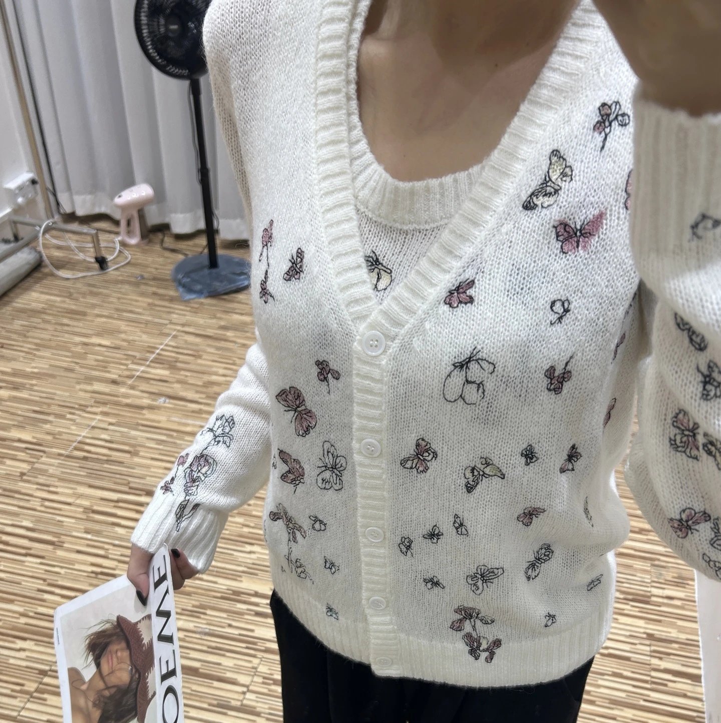Dior Butterfly-Print Knit Vest Top White - 25
