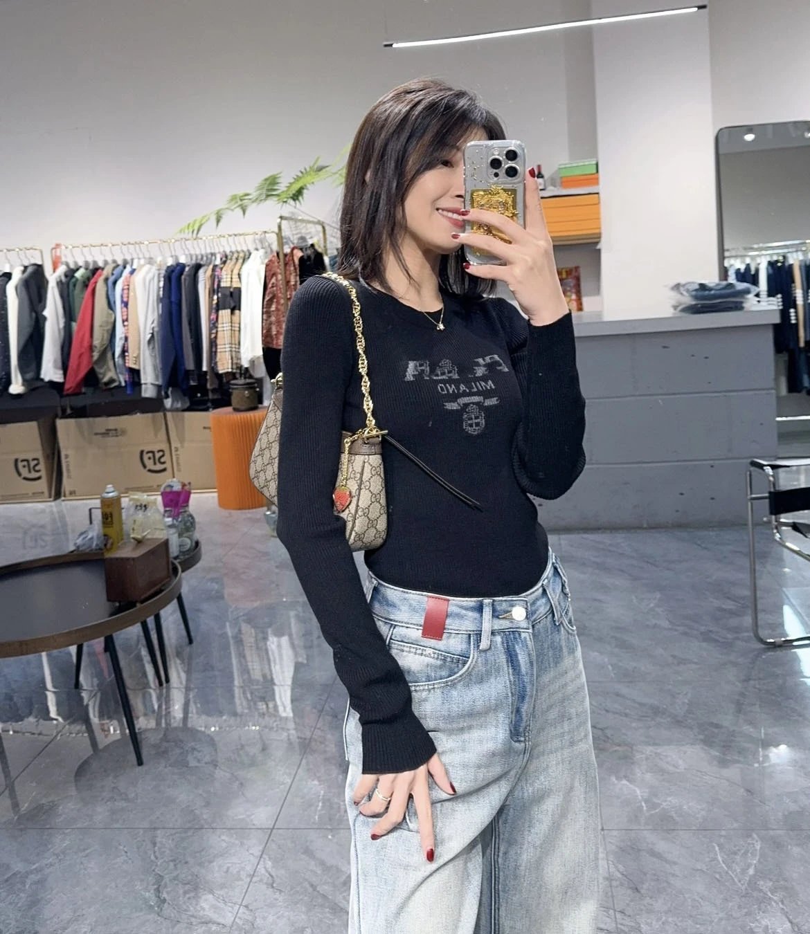 Prada Milano Logo Knit Sweater Black - 24