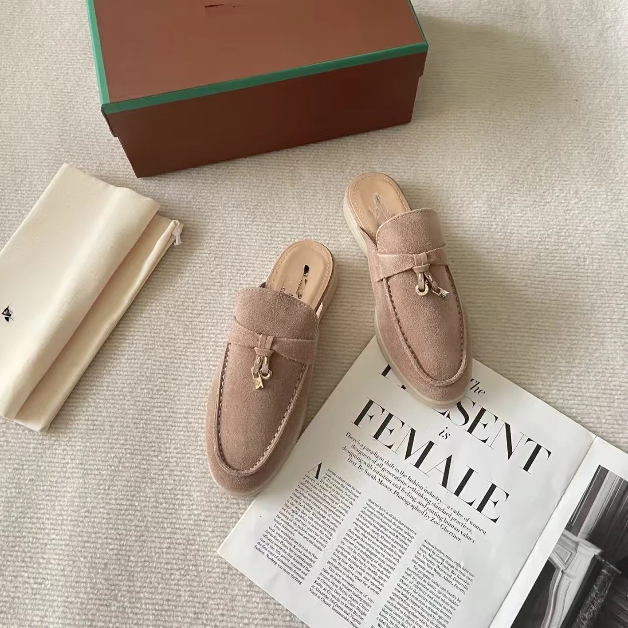 Hermès Oran Mule in Powder Blue Suede Loafers - 10