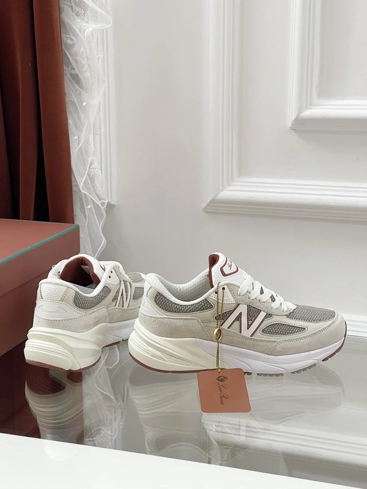 New Balance 990v6 Beige Burgundy Sneakers - 13