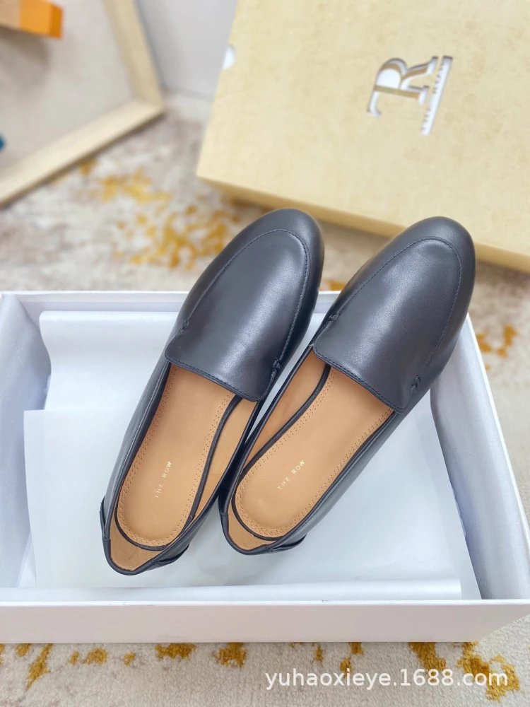 Rochas Loafers Navy Blue Leather Loafers - 8