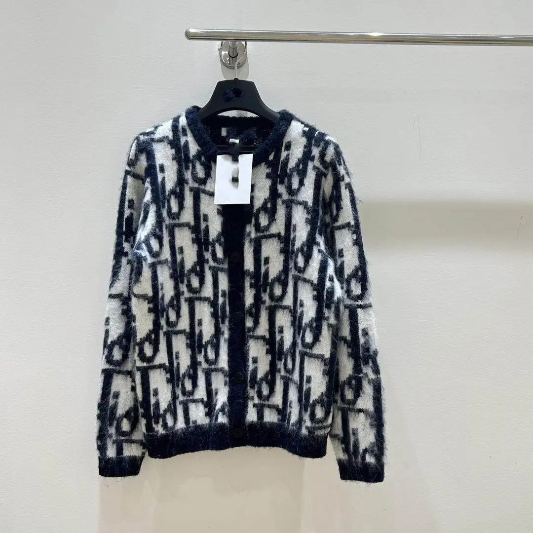 Dior Oblique Monogram Knit Cardigan Black and White - 2