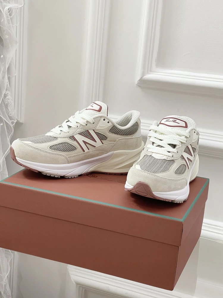 New Balance 990v6 Beige Burgundy Sneakers - 10
