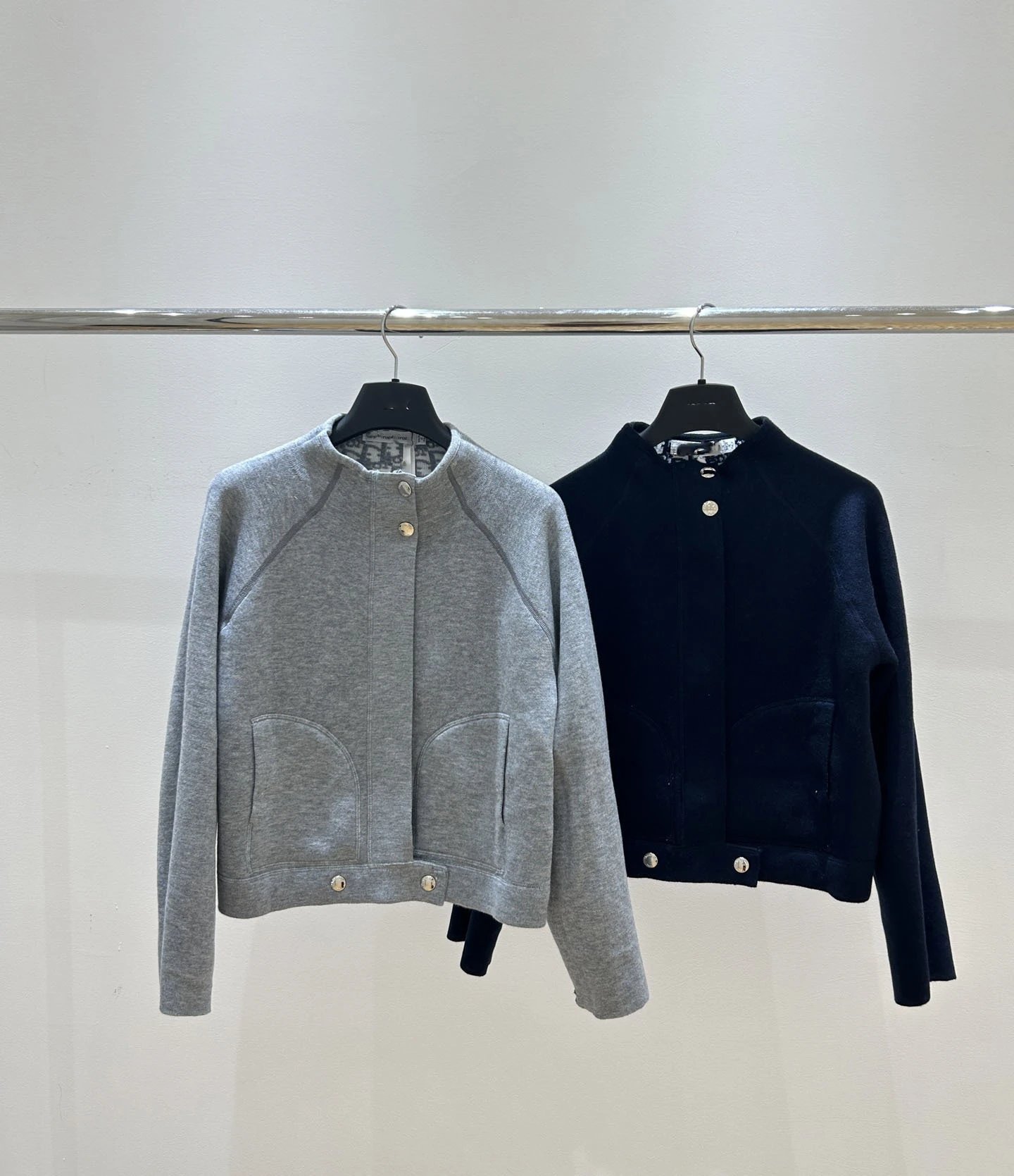 Dior Oblique Knit Jacket Gray Multicolor Outerwear - 5