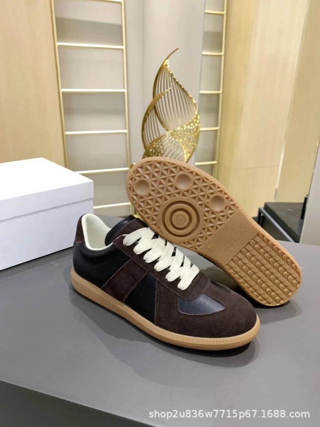 Maison Margiela Replica Sneakers Brown and Black Suede Leather Sneakers - 21