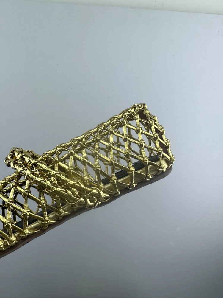 Maison Margiela Tabi Mesh Mary Janes Gold Shoes - 25