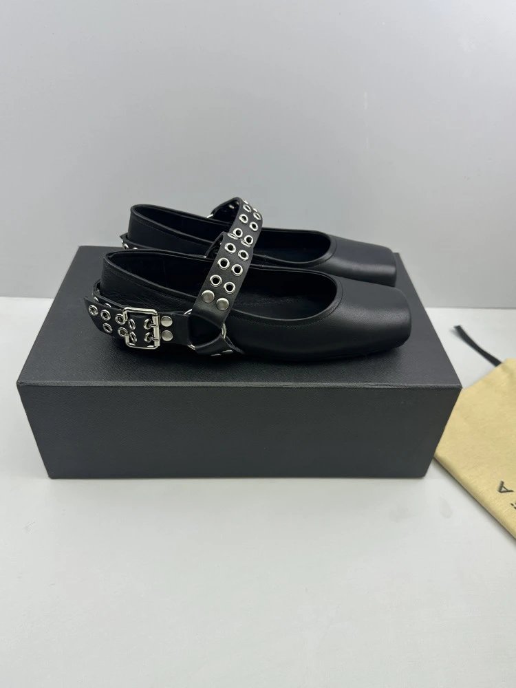 Valentino Garavani Rockstud Mary Jane White Leather Shoes - 14