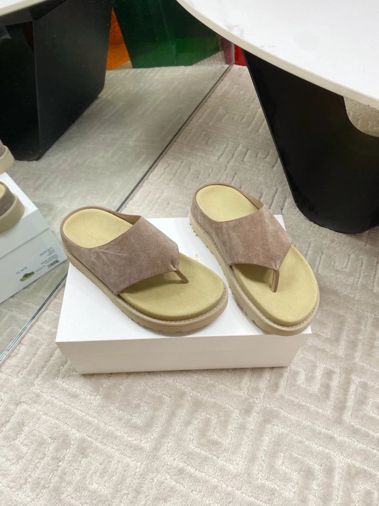 Gallery Dept. Suede Slide Sandals Olive Green Slippers - 11