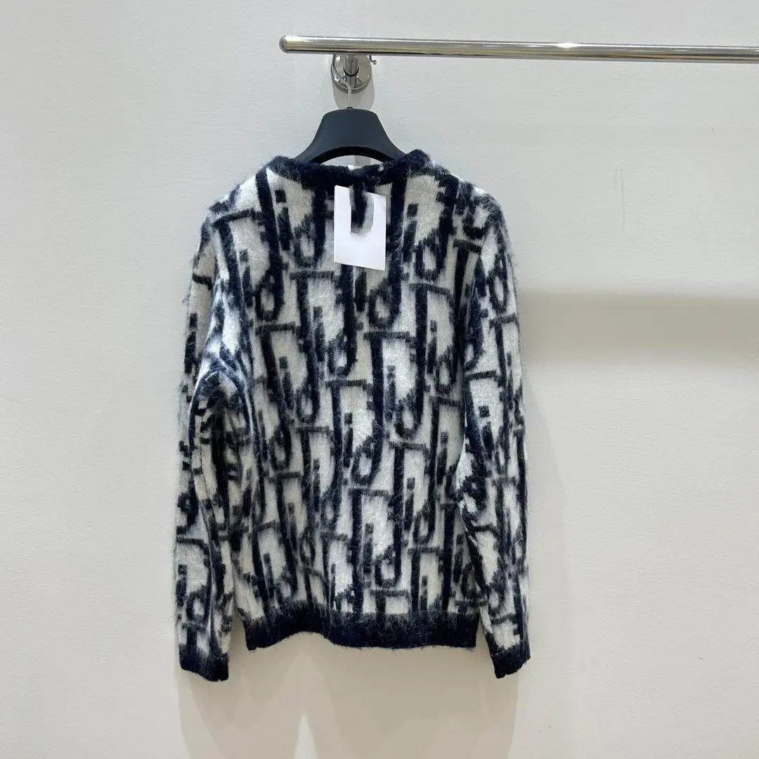 Dior Oblique Monogram Knit Cardigan Black and White - 3