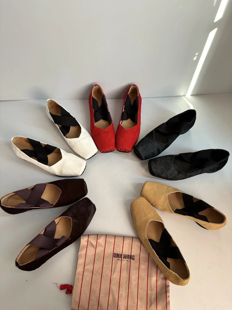 Design Mary Jane Flats Beige Suede with Black Strap Casual Shoes - 2