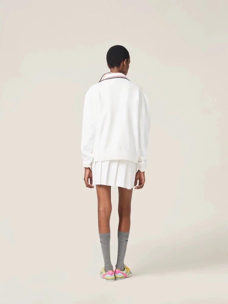 Off-White Tennis Collar Zip-Up Sweater White - 7