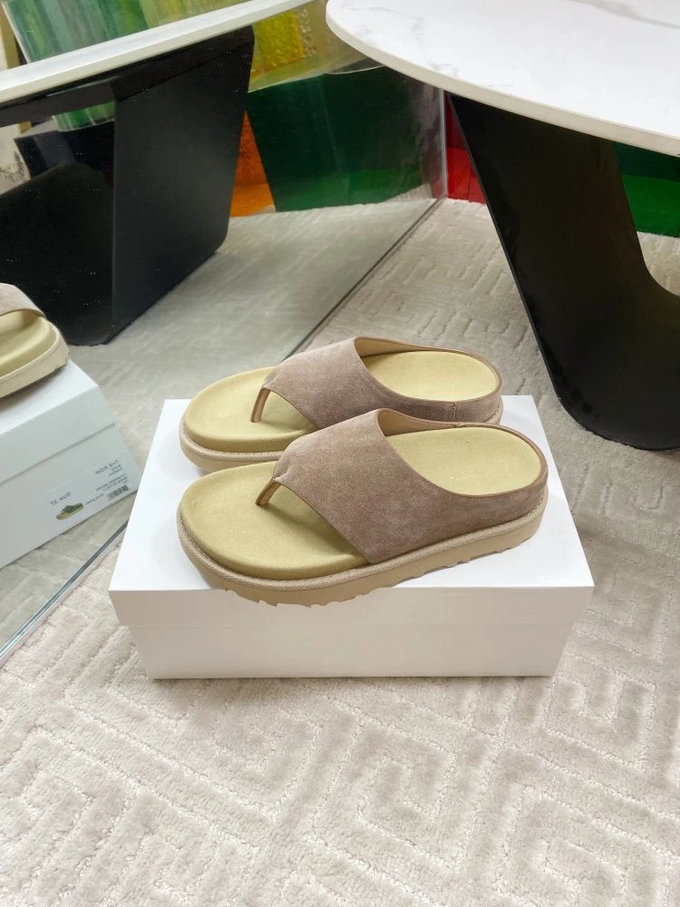 Gallery Dept. Suede Slide Sandals Olive Green Slippers - 12