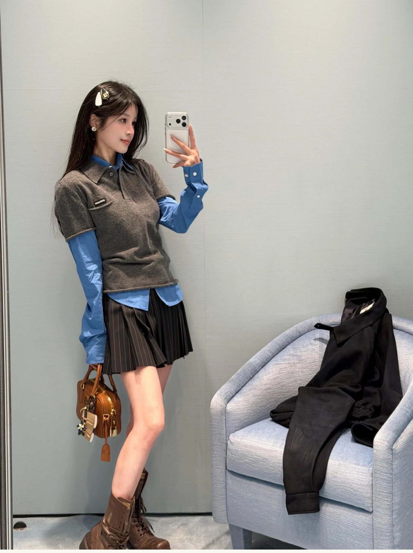 MMY Knit Polo Shirt Gray - 4