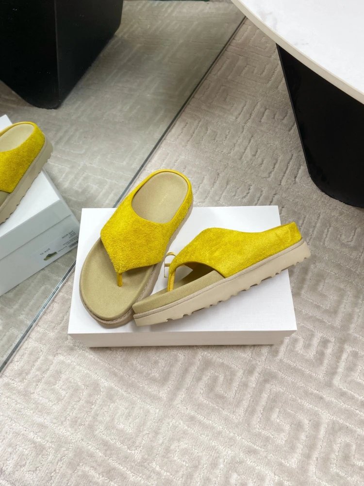 Gallery Dept. Suede Slide Sandals Olive Green Slippers - 24