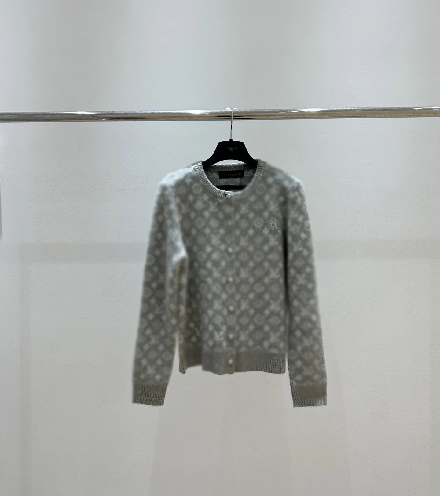 Louis Vuitton Monogram Knit Cardigan Beige Cream Sweater - 5