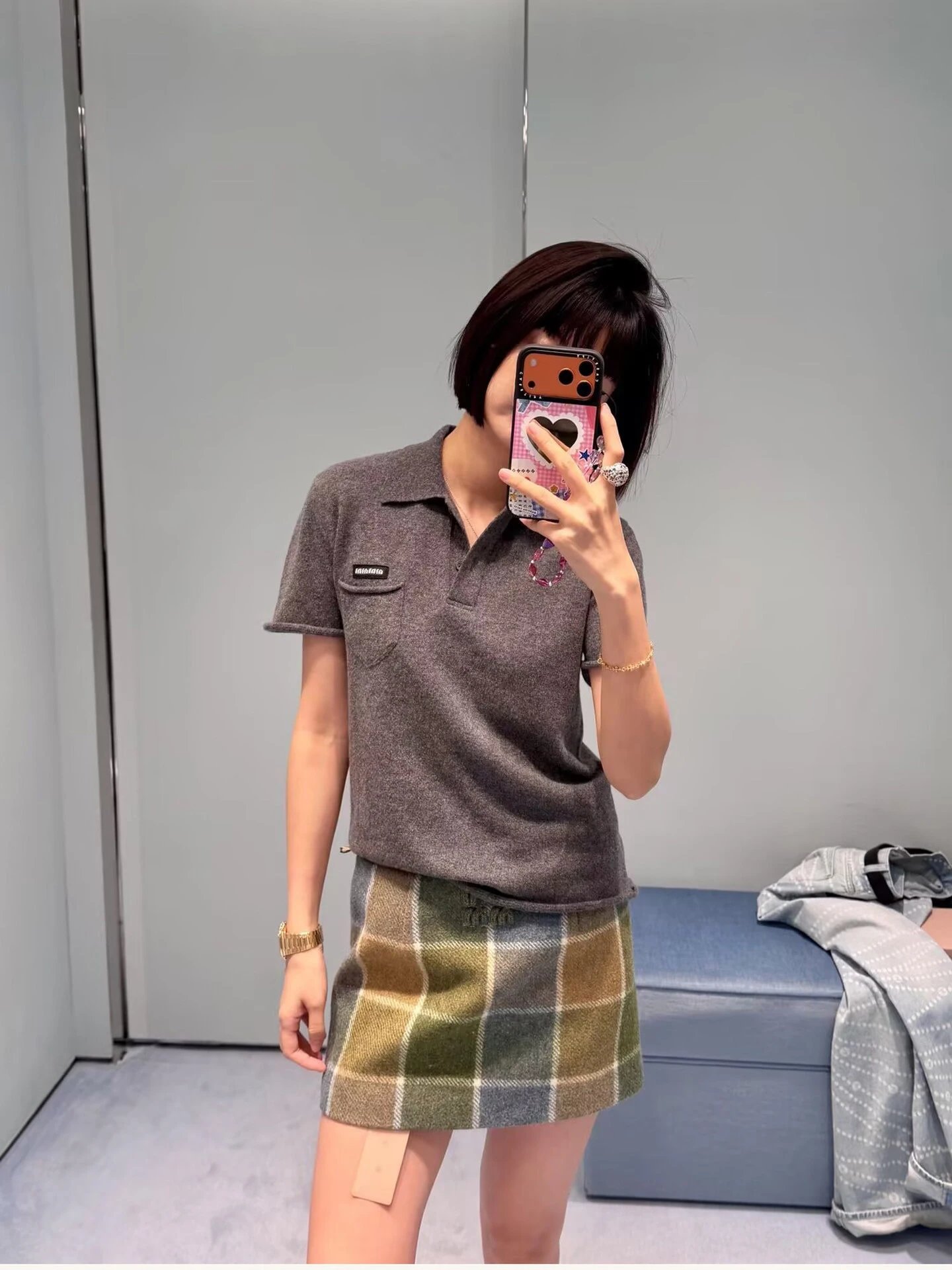 MMY Knit Polo Shirt Gray - 8