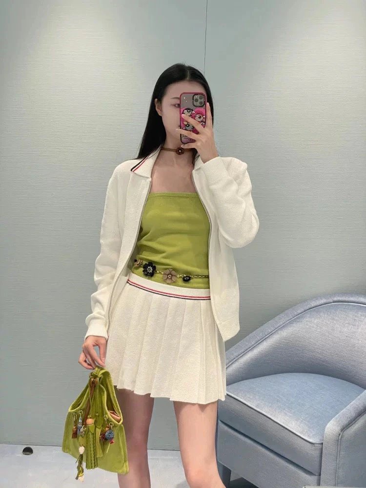 Off-White Tennis Collar Zip-Up Sweater White - 10