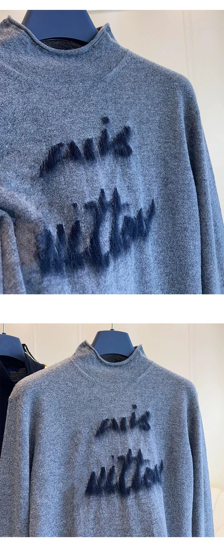 Louis Vuitton Monogram Script Knit Sweater Gray - 6