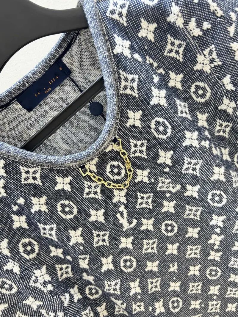 Louis Vuitton Monogram Knit T-Shirt Navy - 22