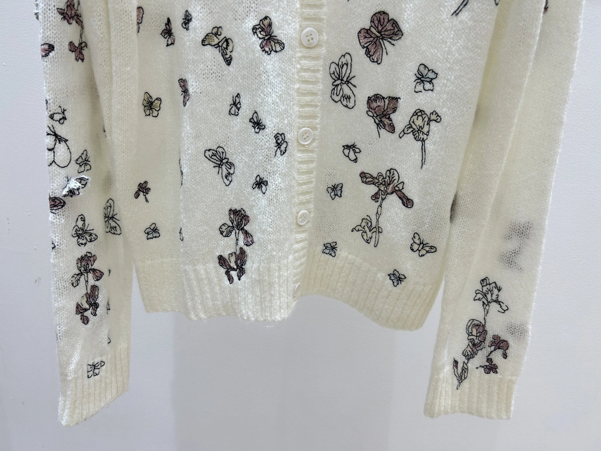 Dior Butterfly-Print Knit Vest Top White - 10