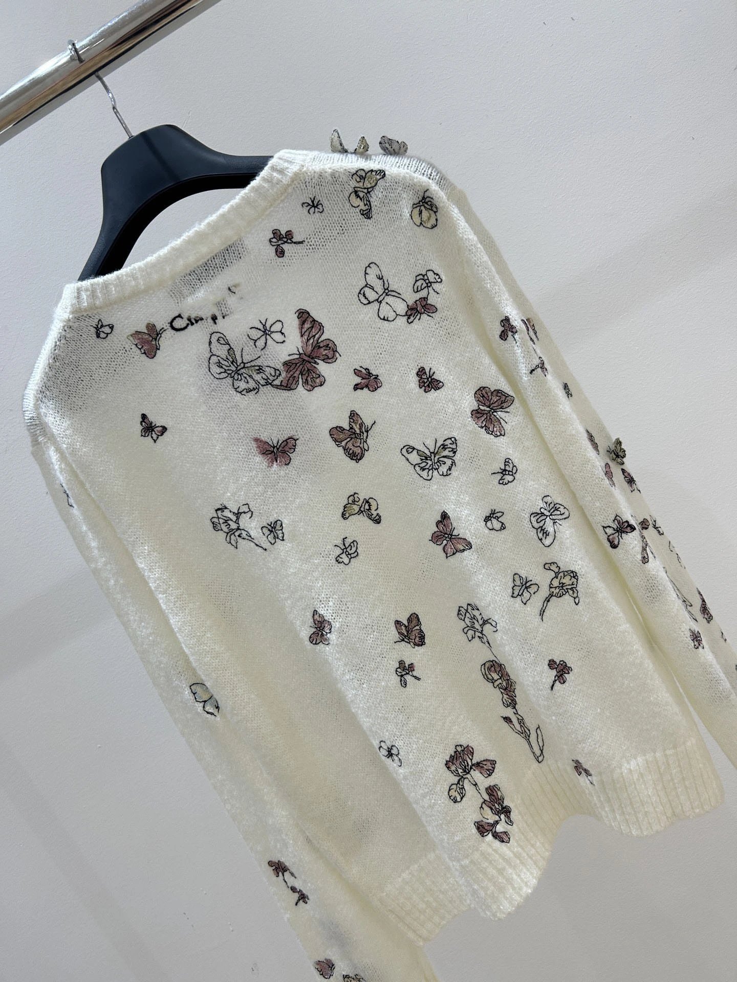 Dior Butterfly-Print Knit Vest Top White - 13