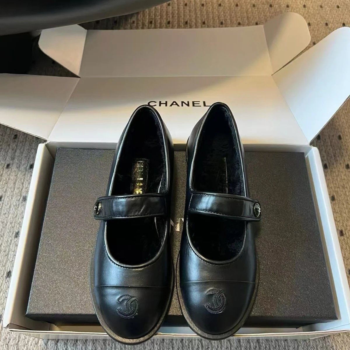 Chanel Casual Shoes Shearling-Lined Mary Jane Flats image 3